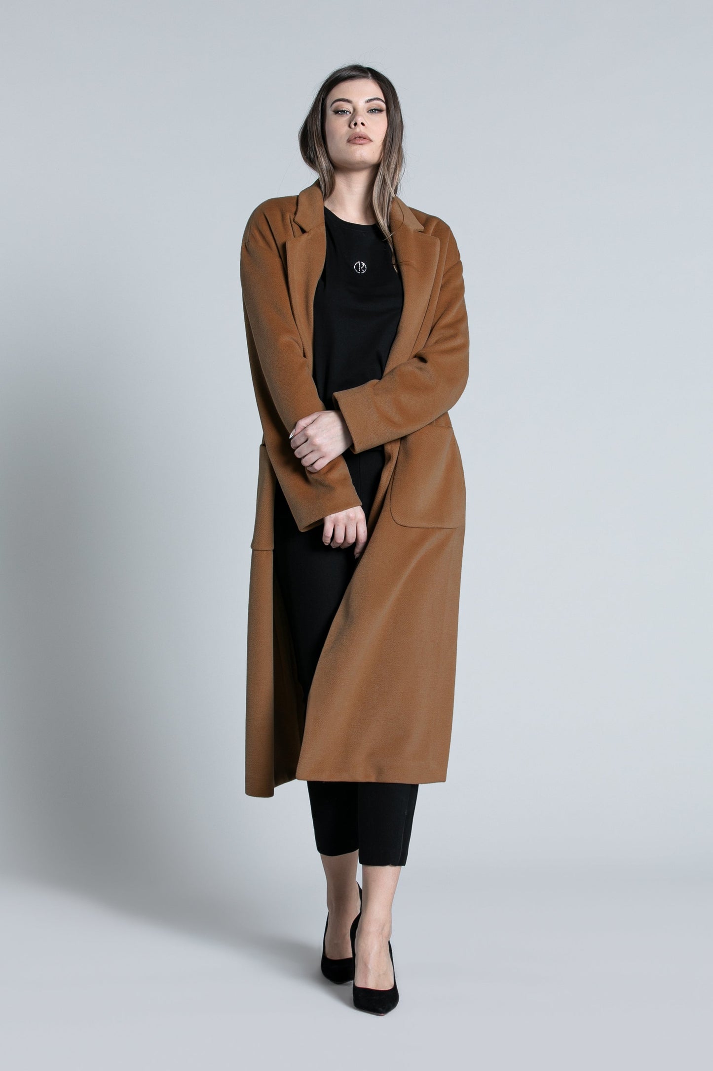 LUNGHIU 贴袋无衬里长袖大衣