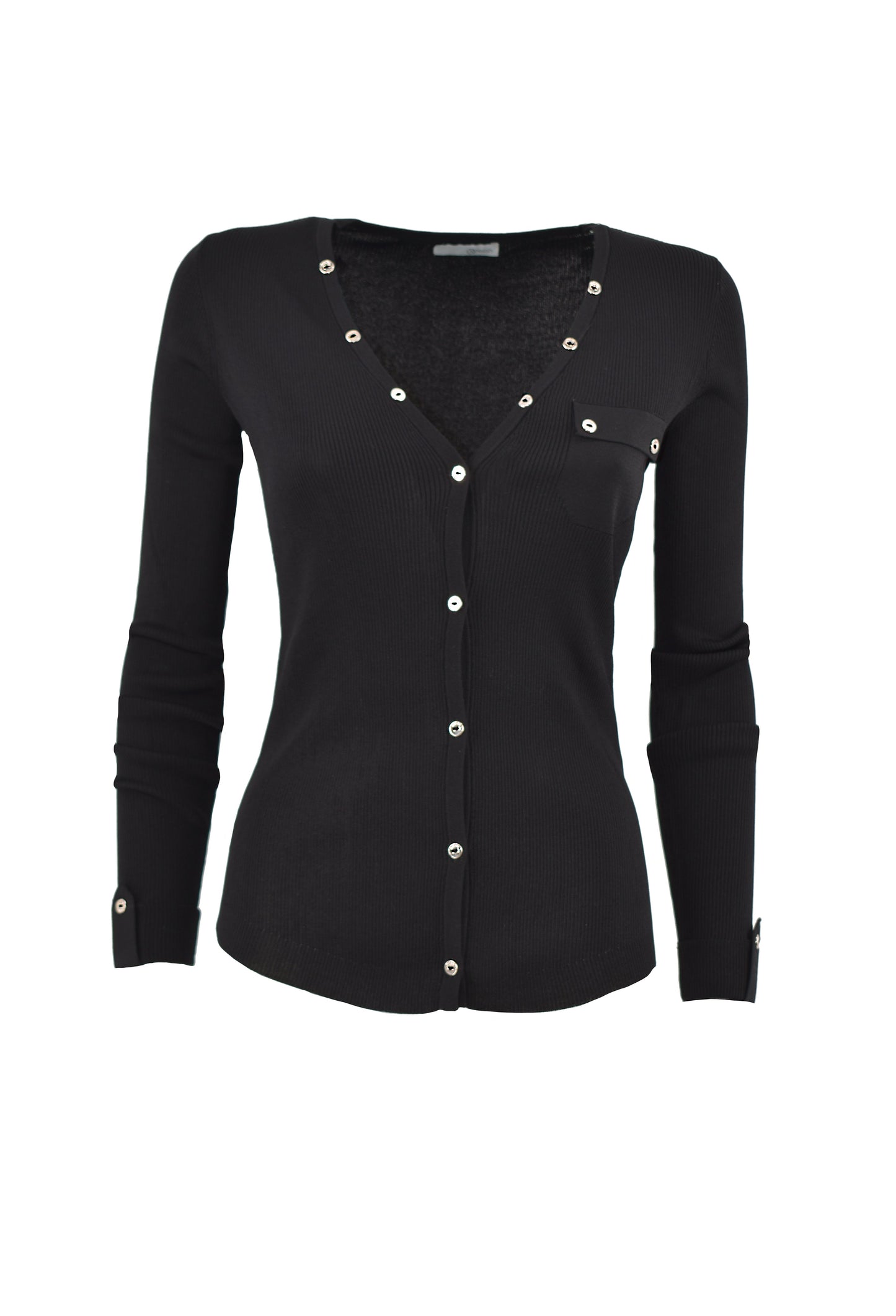 MARLIKS开衫长袖罗纹翻领加口袋加纽扣