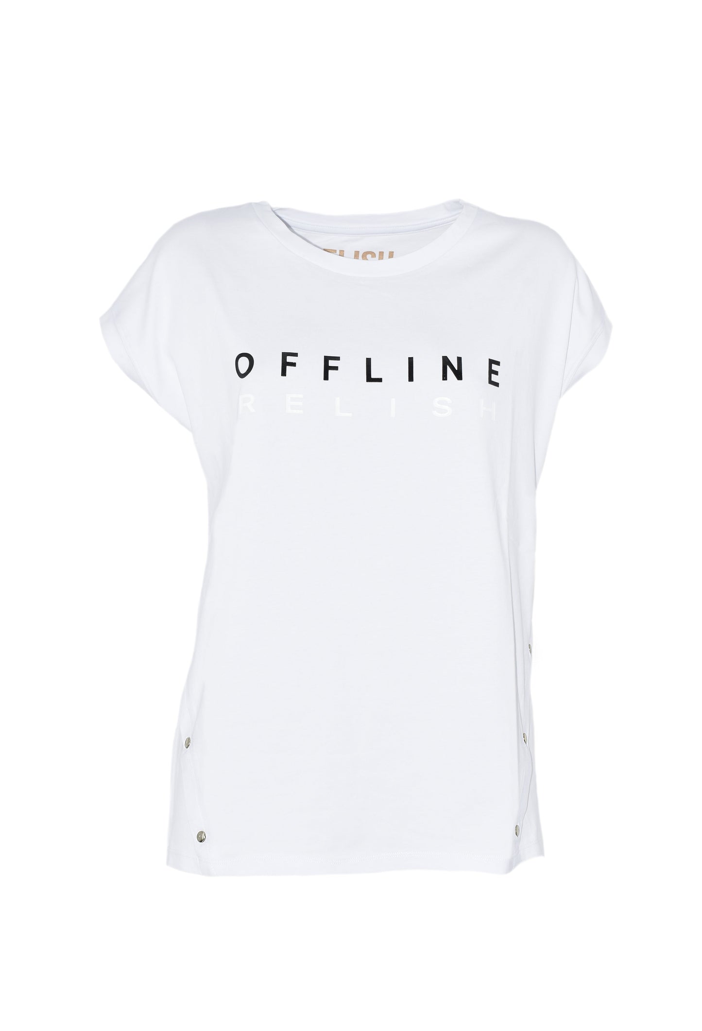 半袖 NYUROF T 恤带离线印花加饰钉