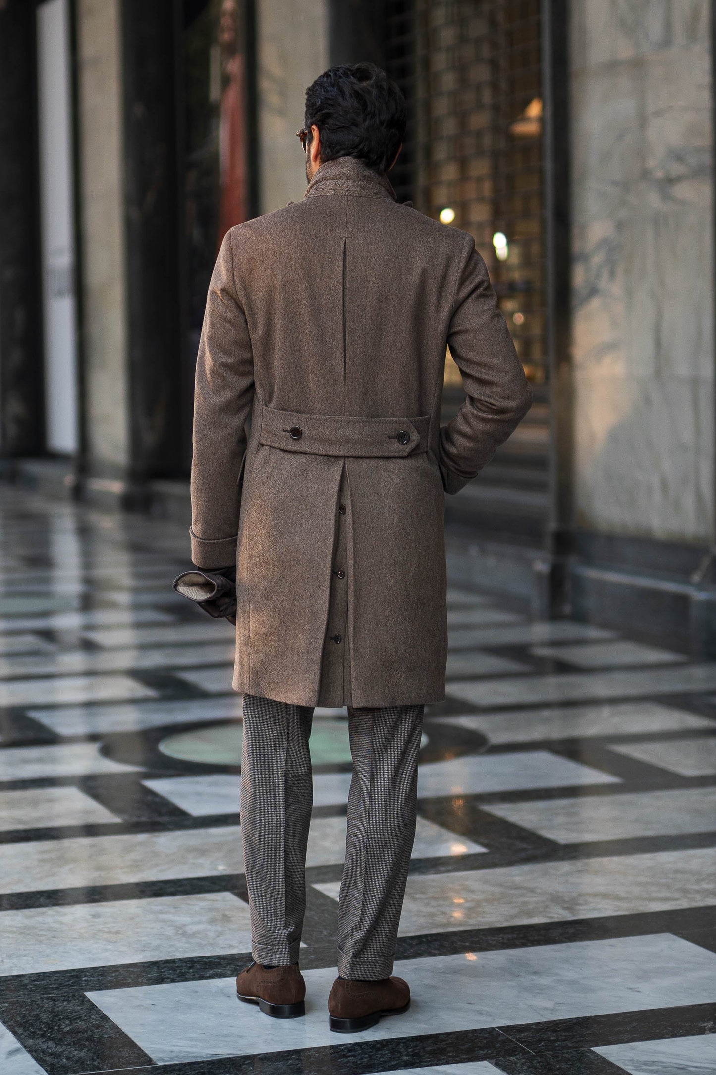 Loro Piana 羊毛灰褐色 Polo 衫——意大利制造