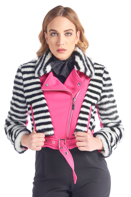 长袖夹克和 MANCAN/A 人造毛皮嵌件