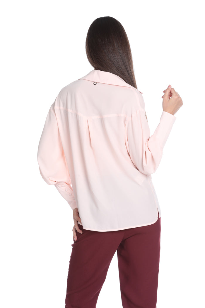 MARYT 长袖衬衫,带口袋,翻边袖口带双纽扣