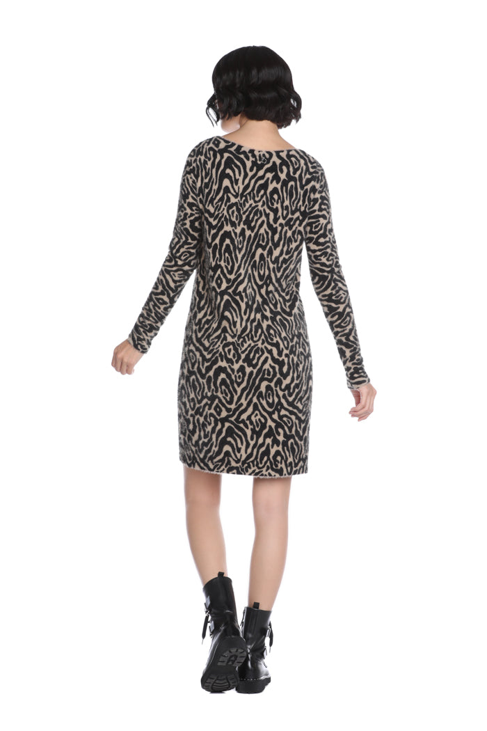 ZEBRYNY 短款长袖动物图案连衣裙