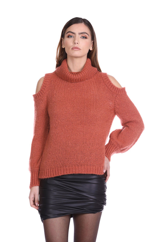 ANUNZY 长袖衬衫,开肩加高领加袖底纽扣