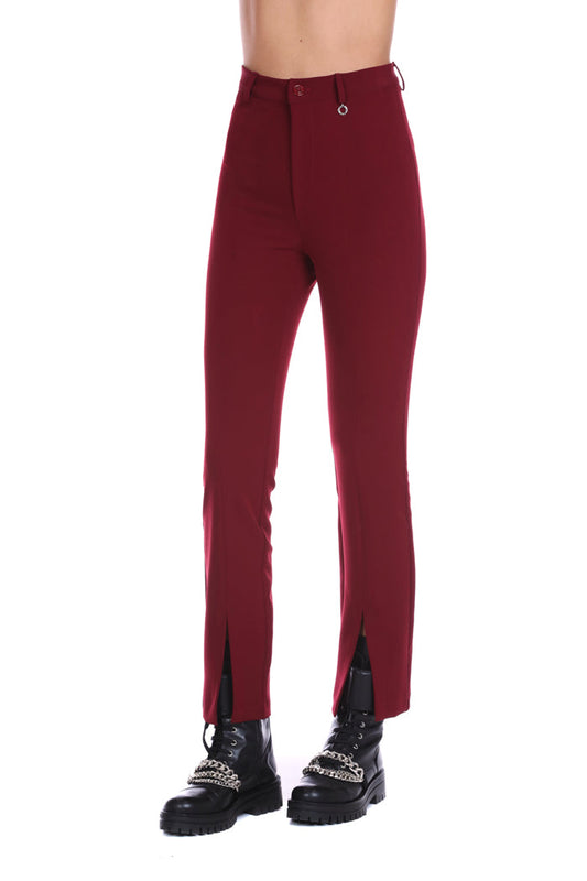 ALIBABA 高腰长裤 中央缝线加底开衩加口袋