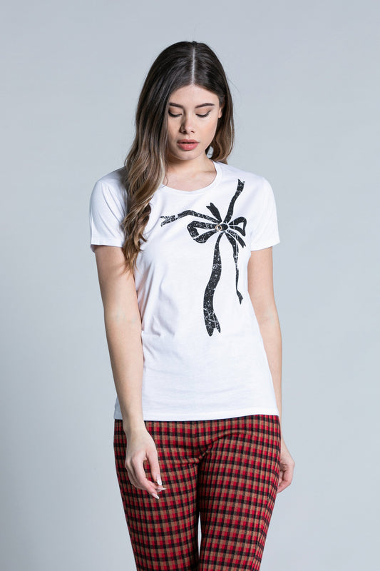 ARAJUKU 蝴蝶结印花半袖 T 恤