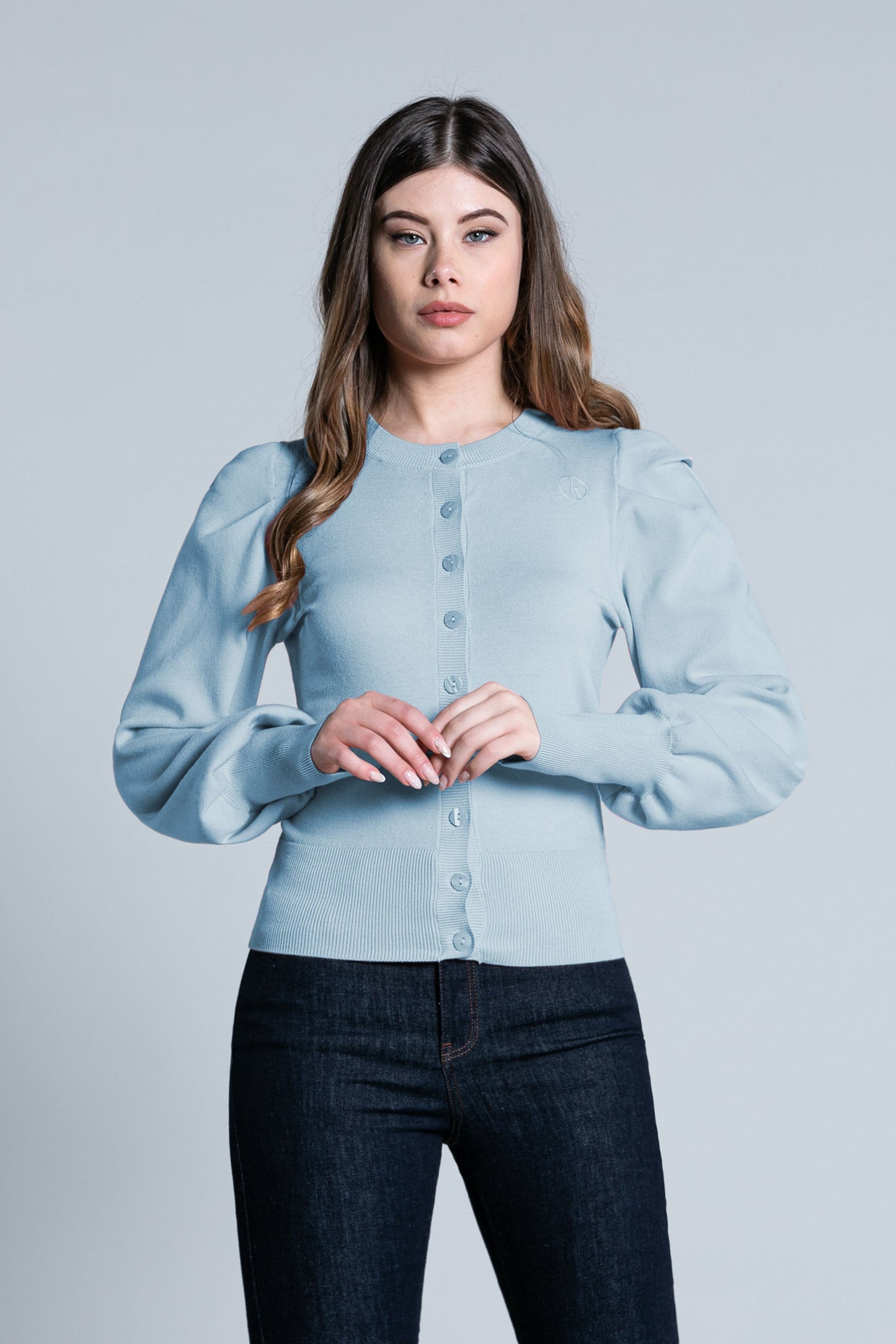 LUMIA开衫长袖气球加褶加logo刺绣