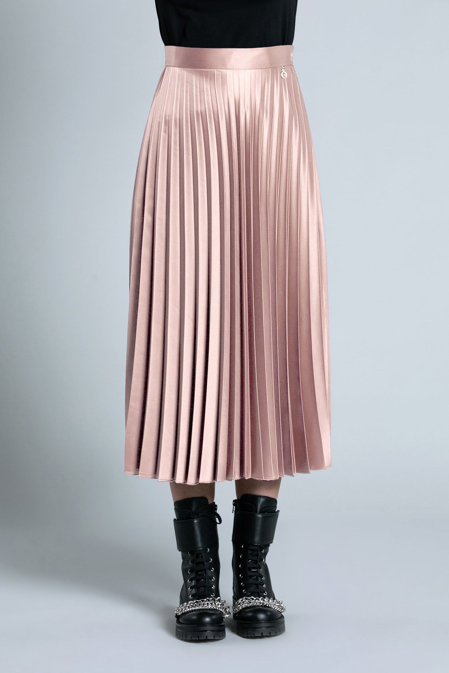 SCORPIO 褶裥缎面长款长裙