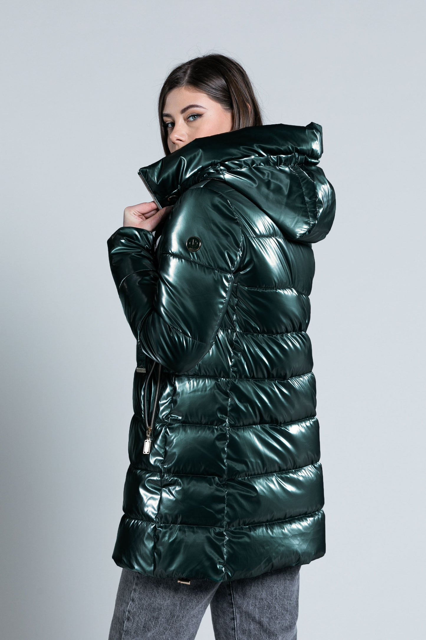 FABIC 连帽加抽绳加拉链长袖羽绒服