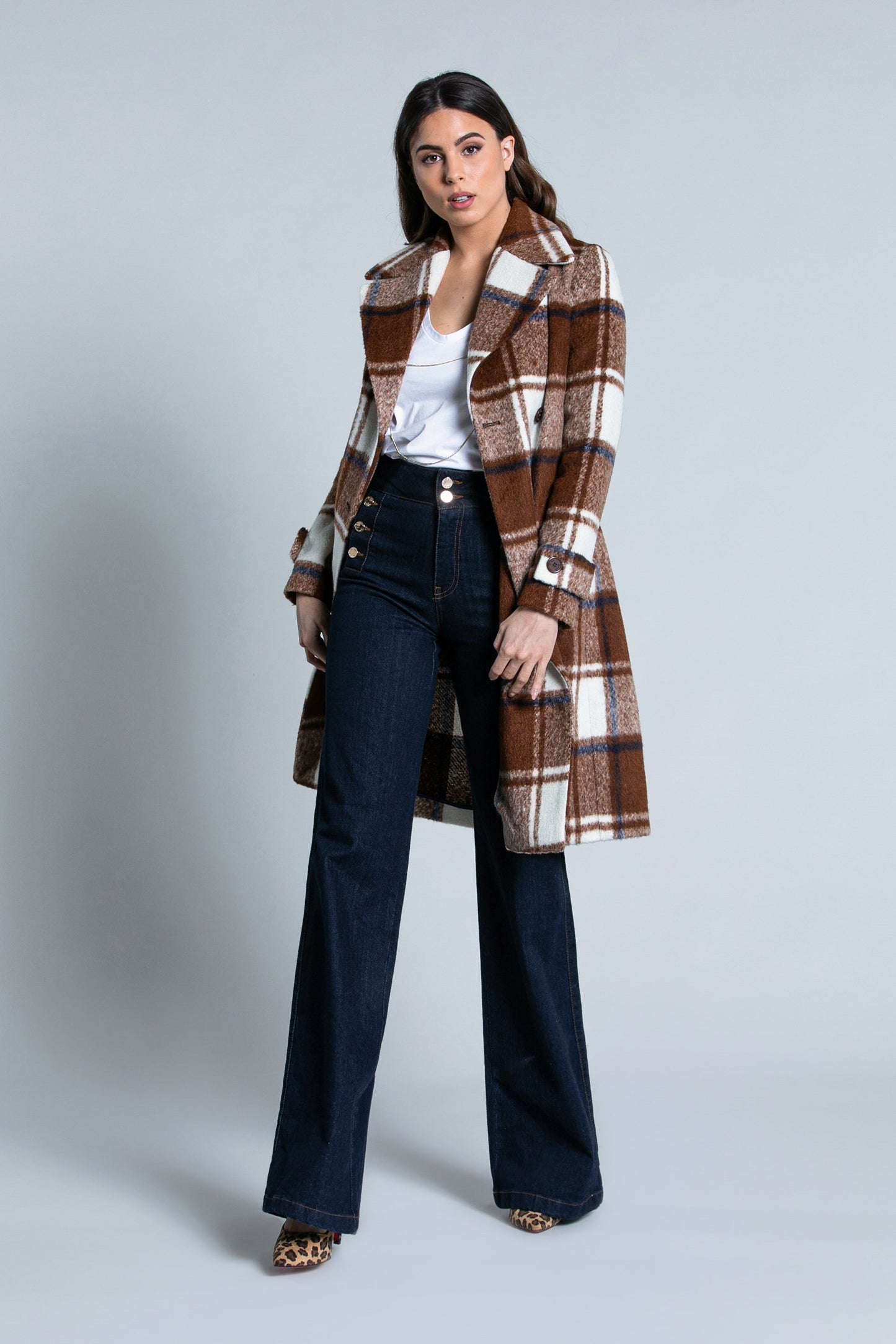 双排扣 Mar 加方形口袋长袖 RETIF 大衣