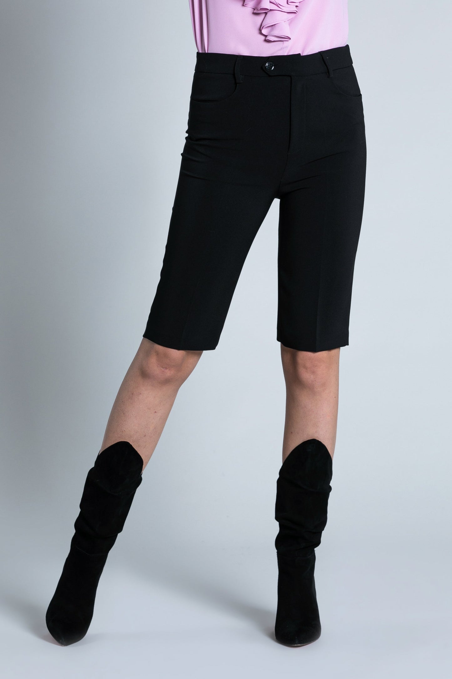 YVASA 带口袋高腰百慕大大衣