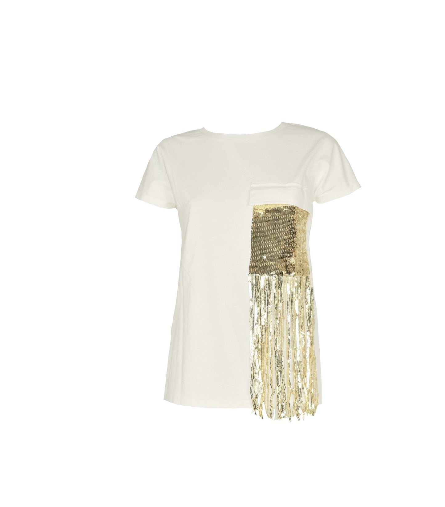 TERGNA 带口袋和亮片的半袖 T 恤