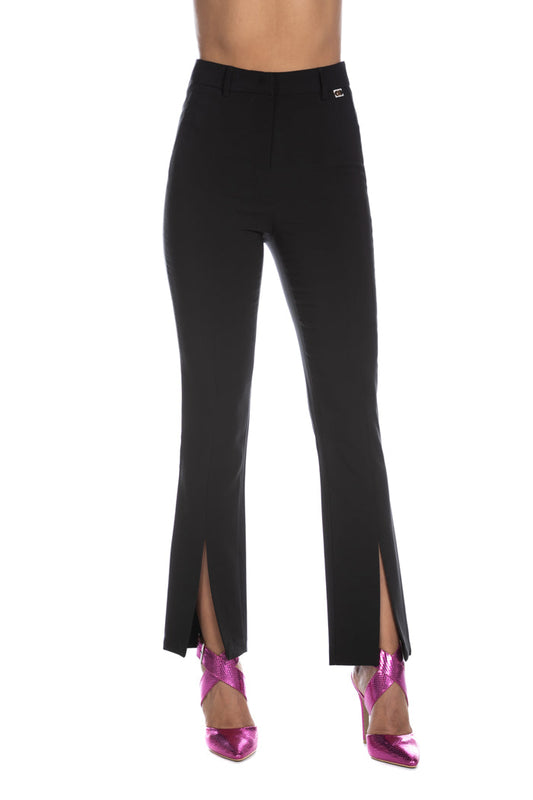 ALIBABA 高腰长裤,中央缝线加开衩。 F.做更多贴边口袋