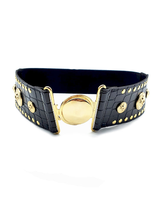 ANGR_COCO 高腰带,带铆钉加应用军团联锁扣