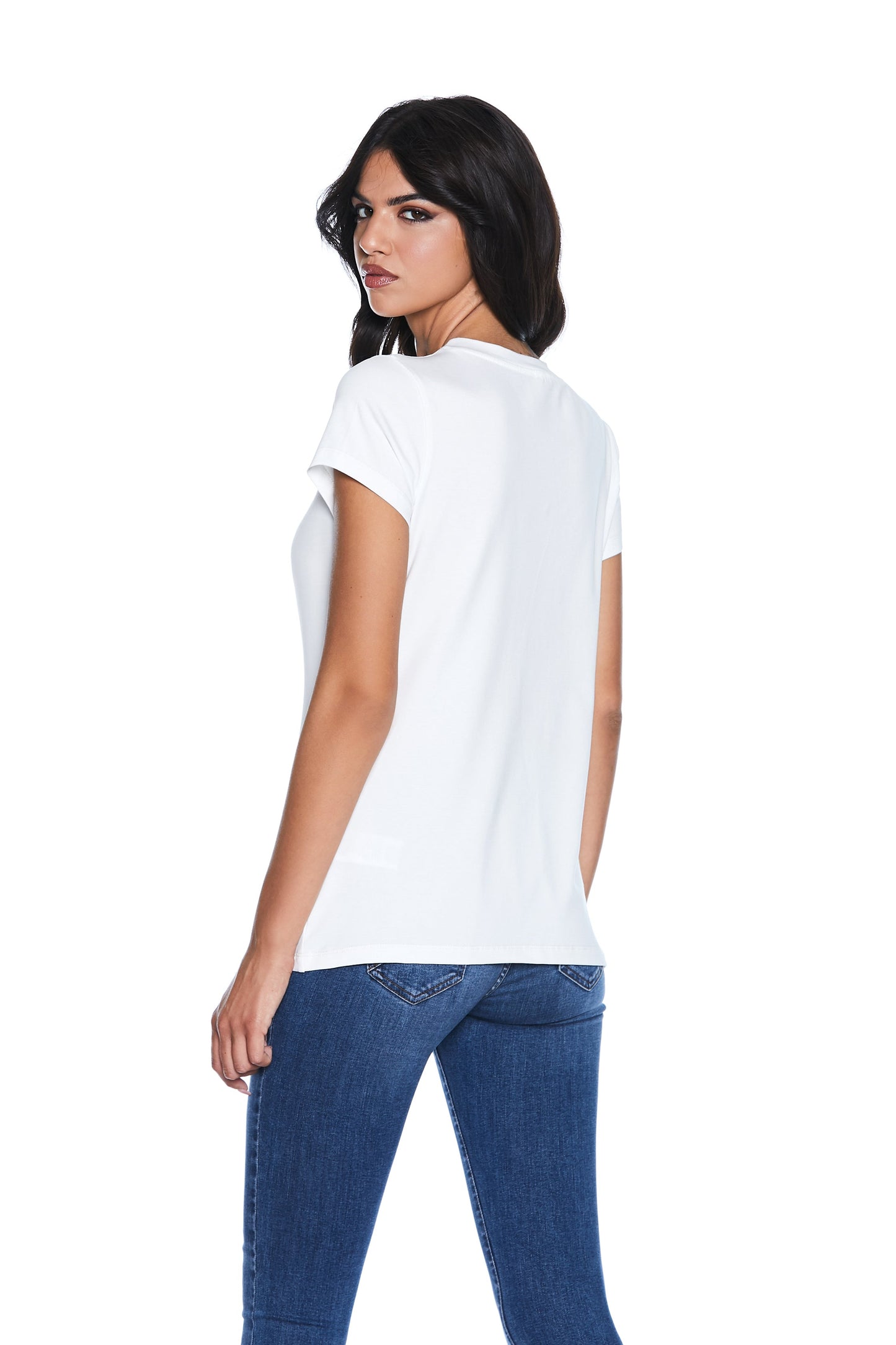 QUEENTY 半袖 T 恤,带女王印花和亮片