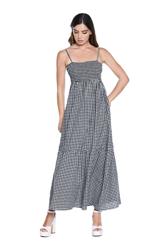 ANNIEB 长连衣裙 S/M 带背带加格子罩衫