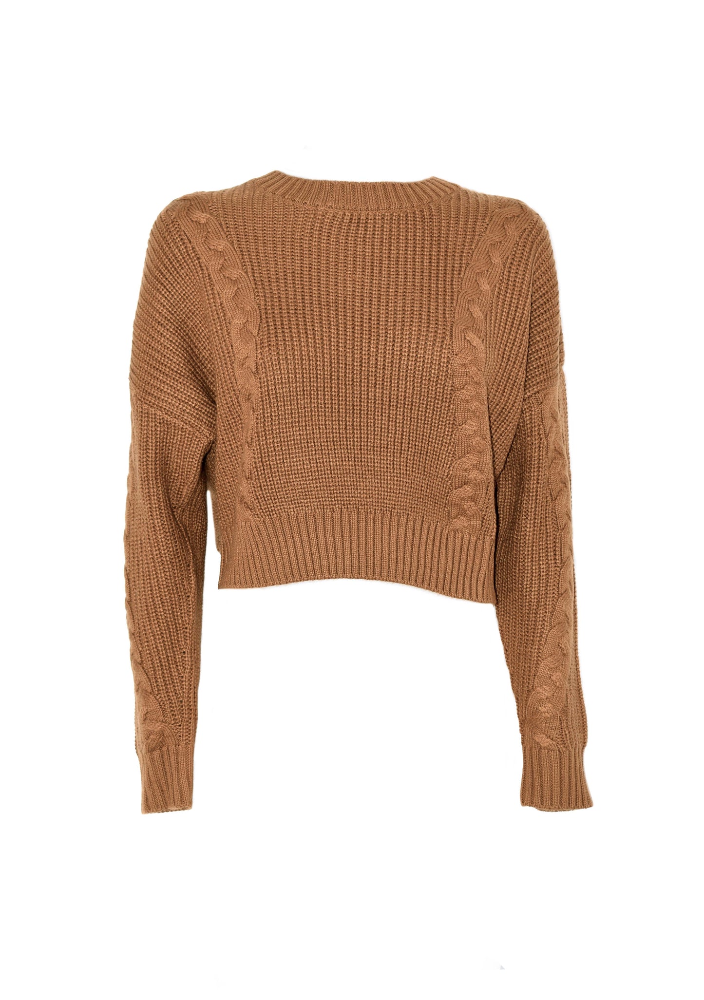 TRYNER 提花编织短款长袖毛衣