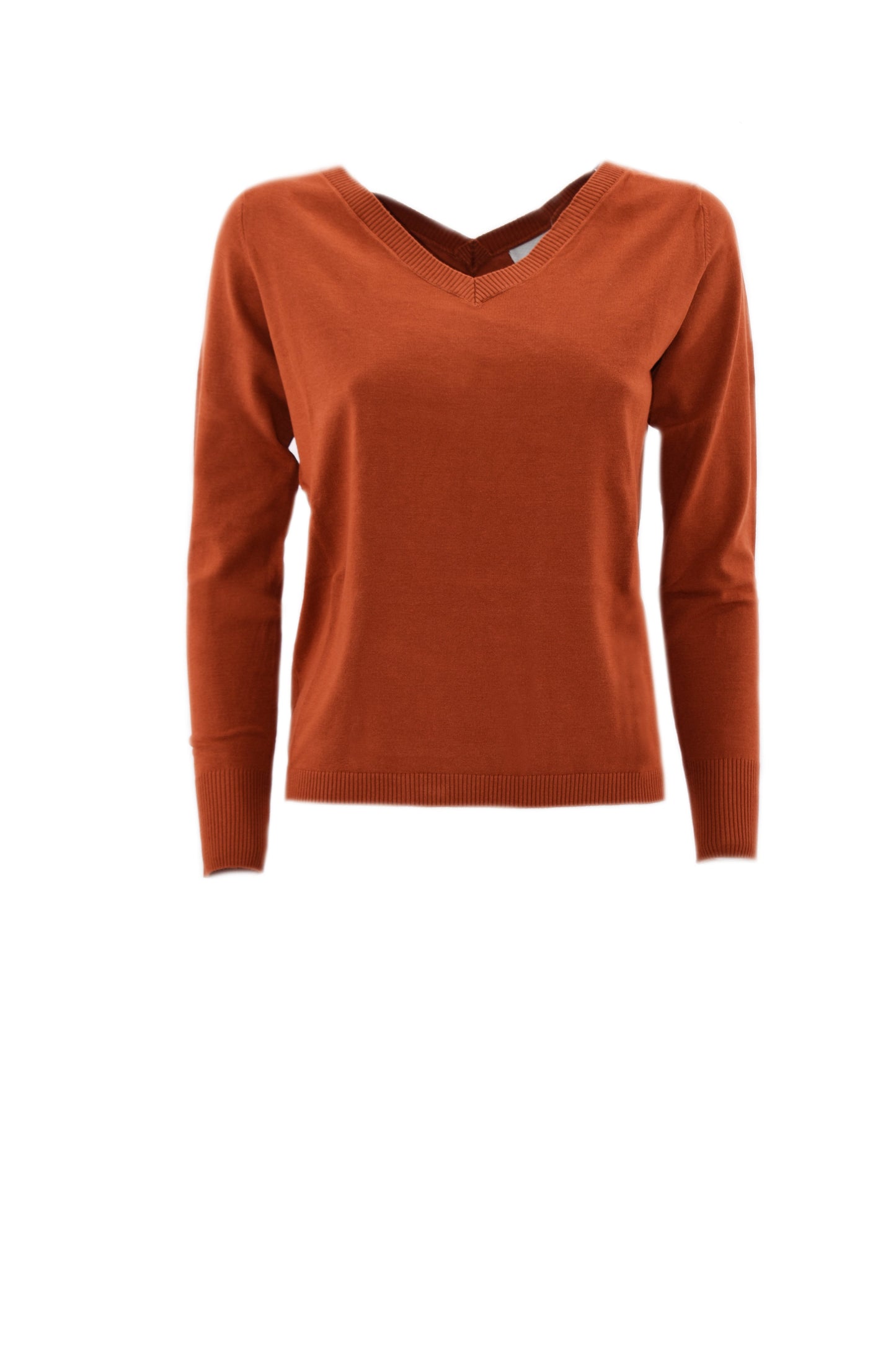 SHARMELI 双V领罗缎胸针长袖毛衣