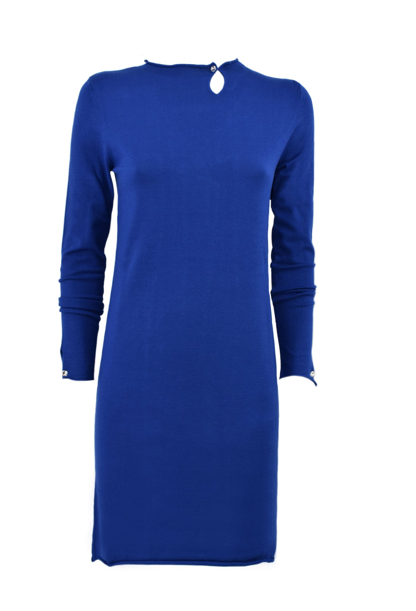 VULANSY 短款长袖连衣裙加领口配珠宝纽扣