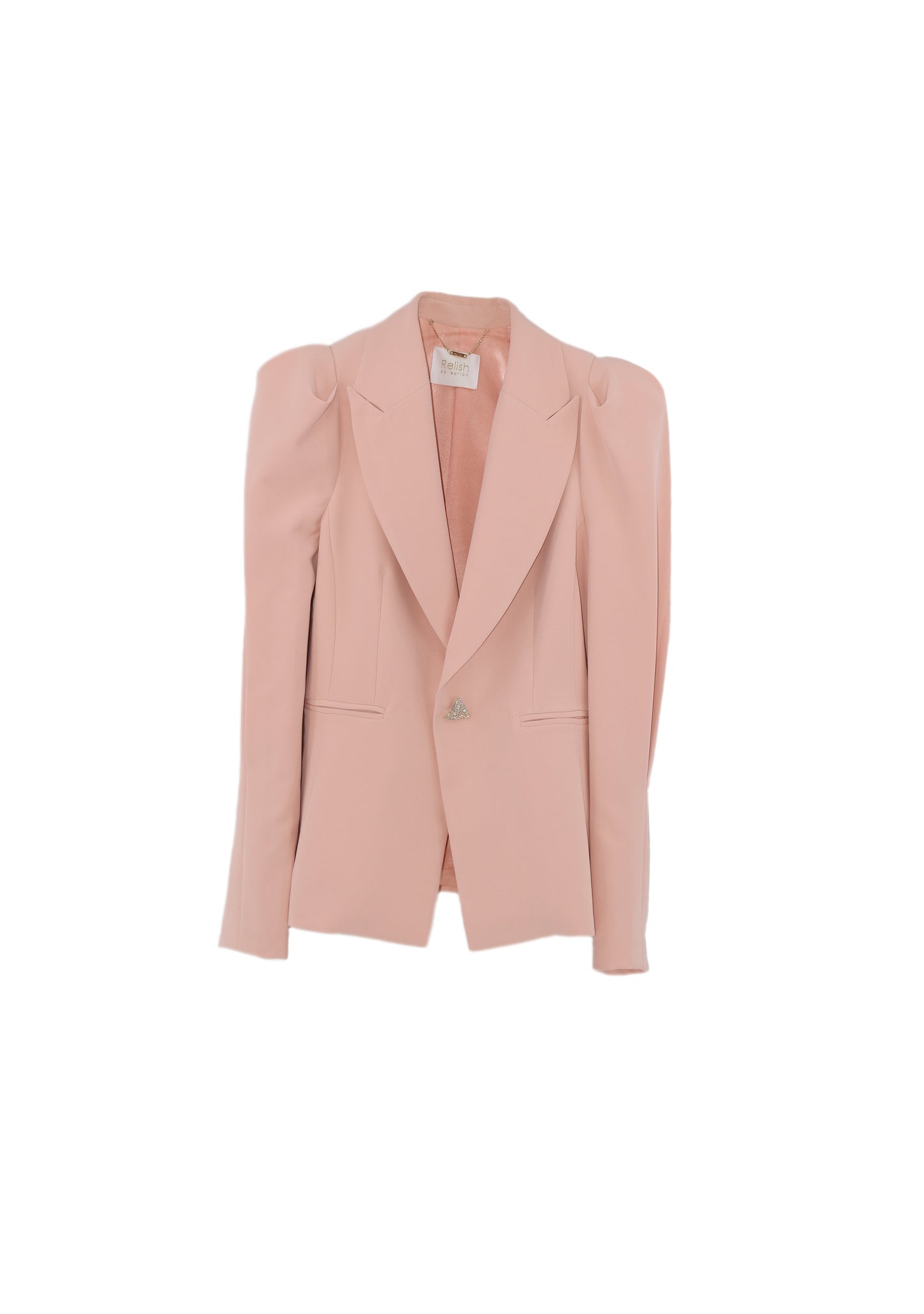 STANLEY 长款泡泡袖夹克,配以珠宝纽扣和口袋