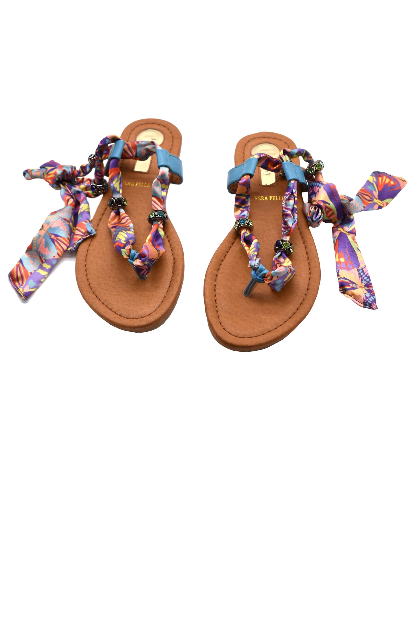 SERAPO/B 人字拖配 Capri 图案围巾和环扣