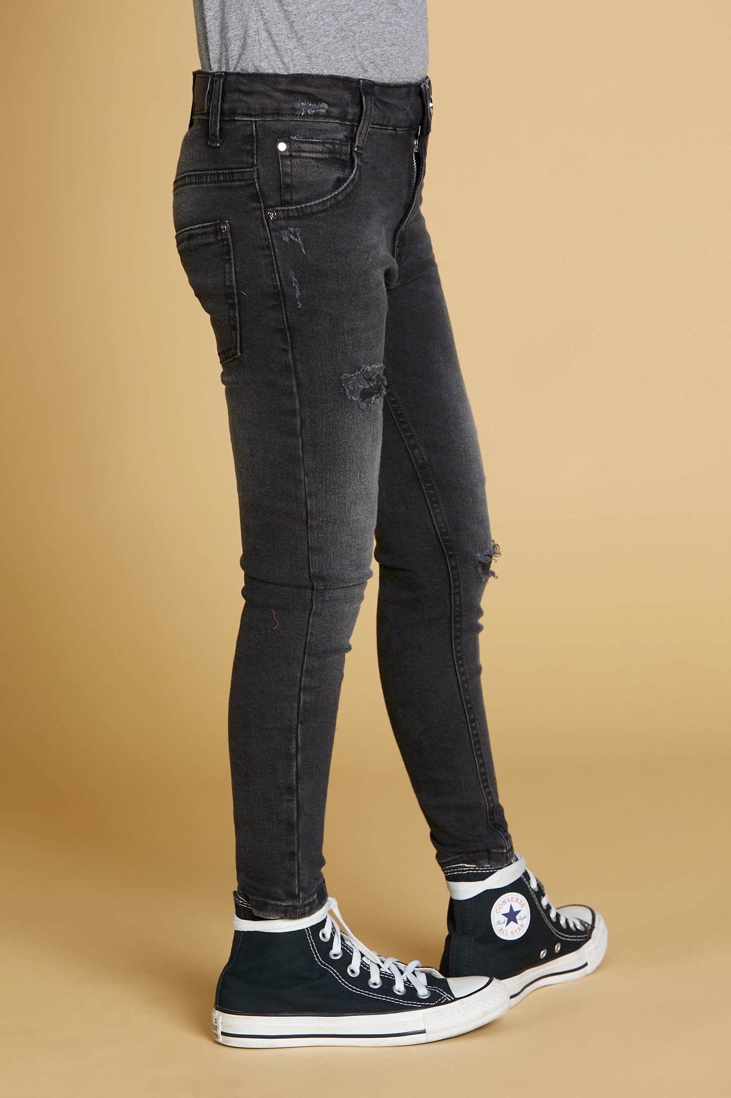 Panta WEZEN 1 bottom.5ts.skinny fit with stranded denim black