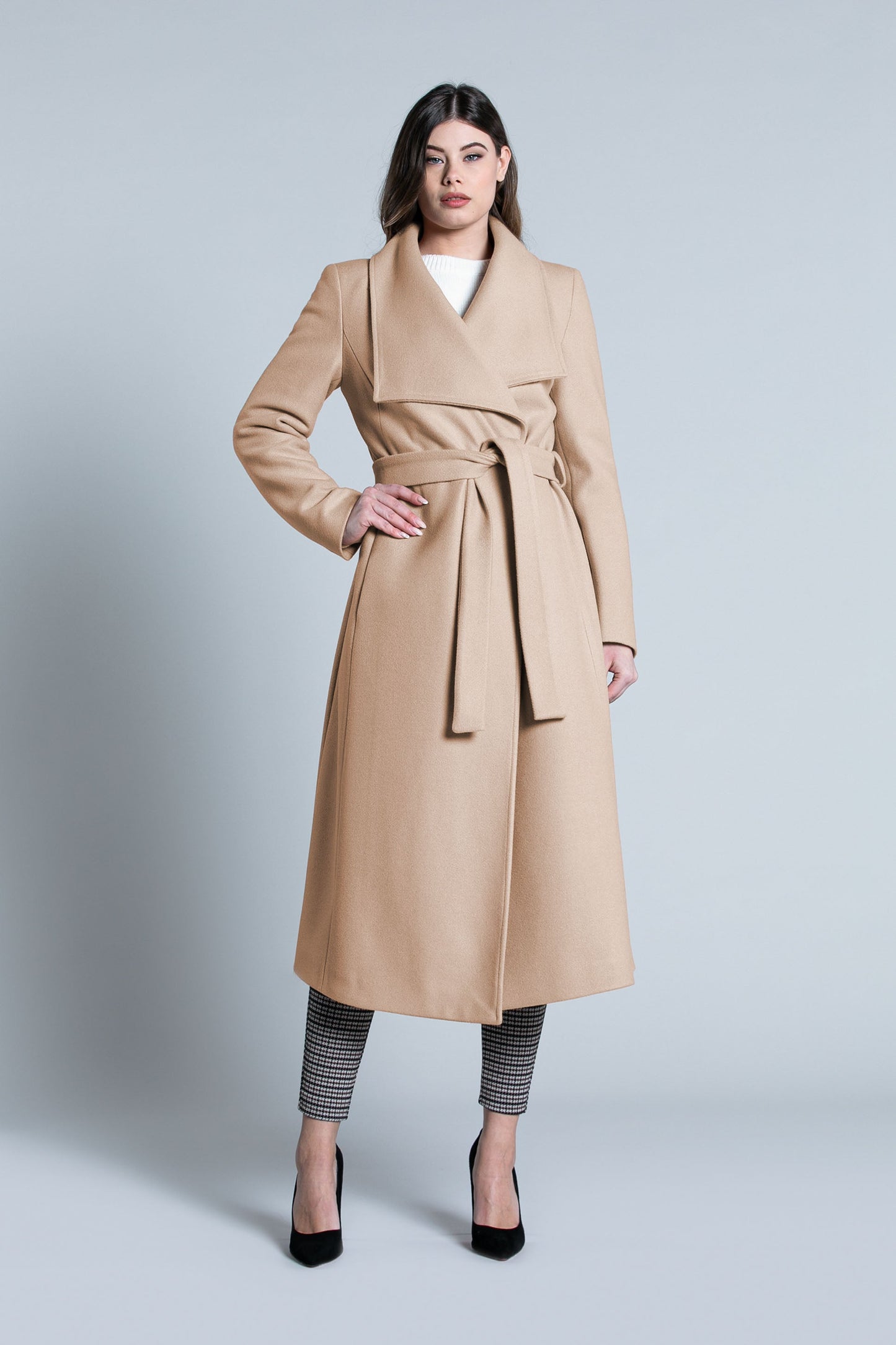 RIMMO 宽领加腰带长袖大衣