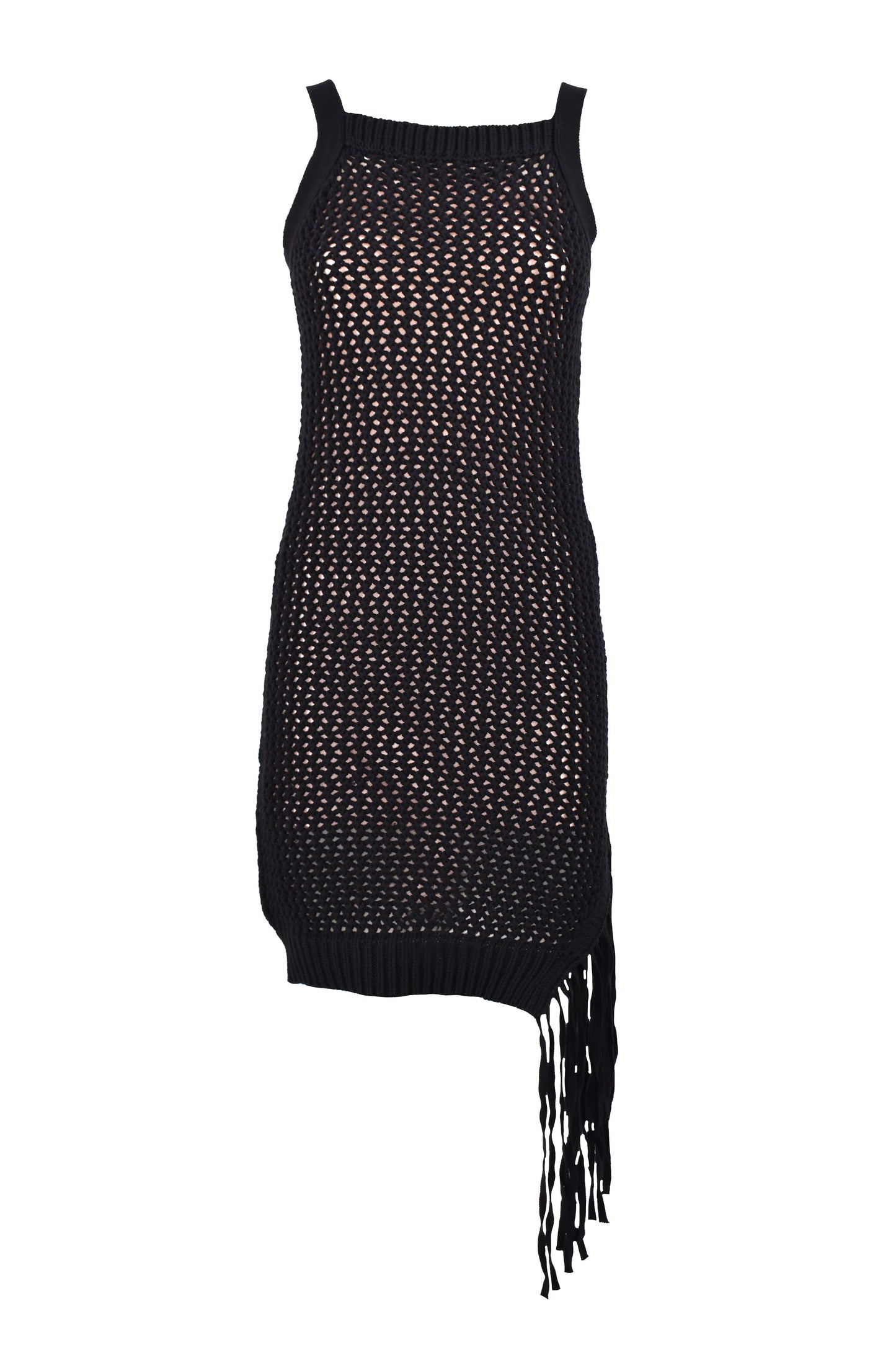 S/M 短款 TREMUS 连衣裙开衩加流苏加蜂窝网布衬里