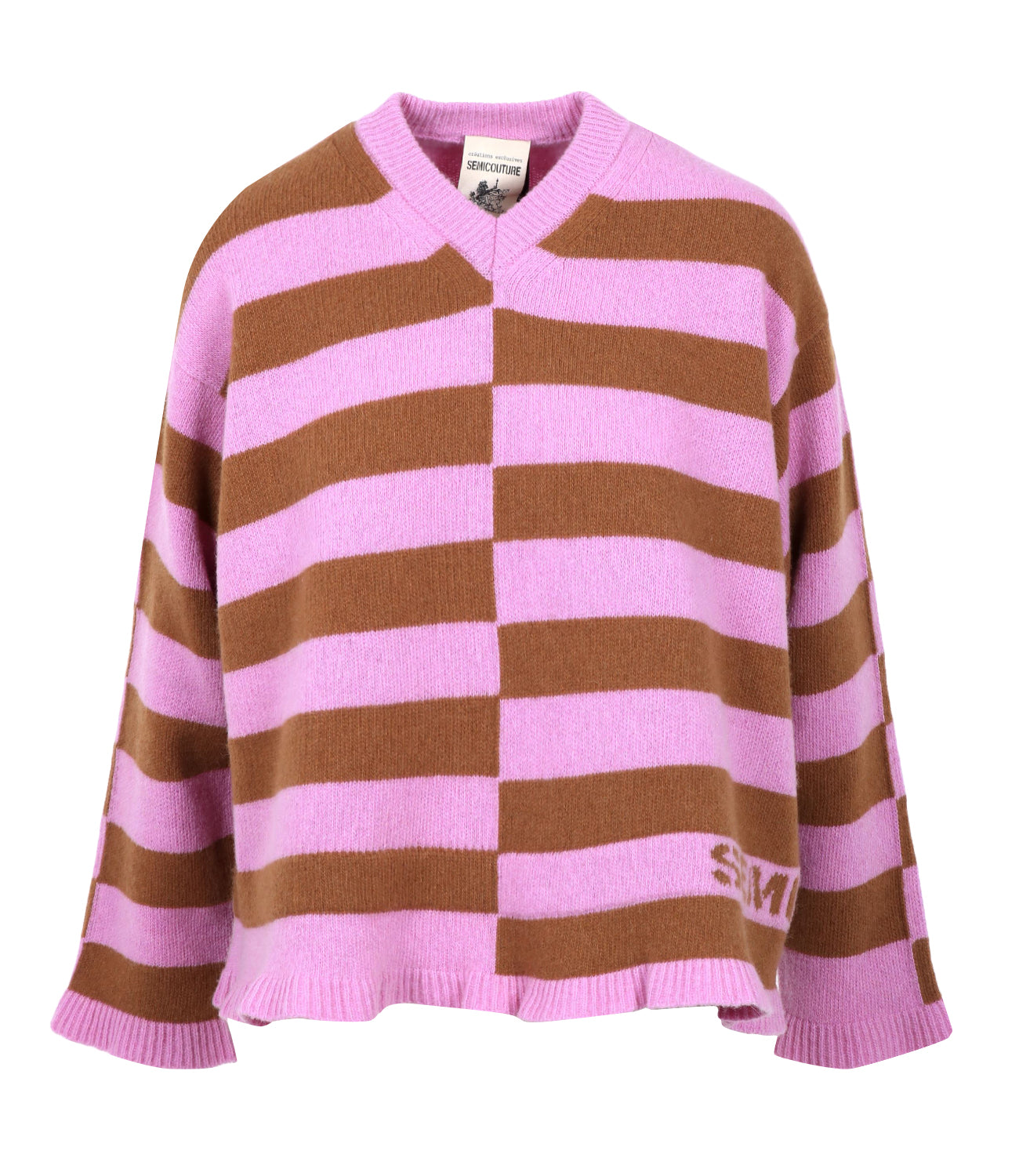 半高级定制 |乳白色毛衣仙客来和烟草