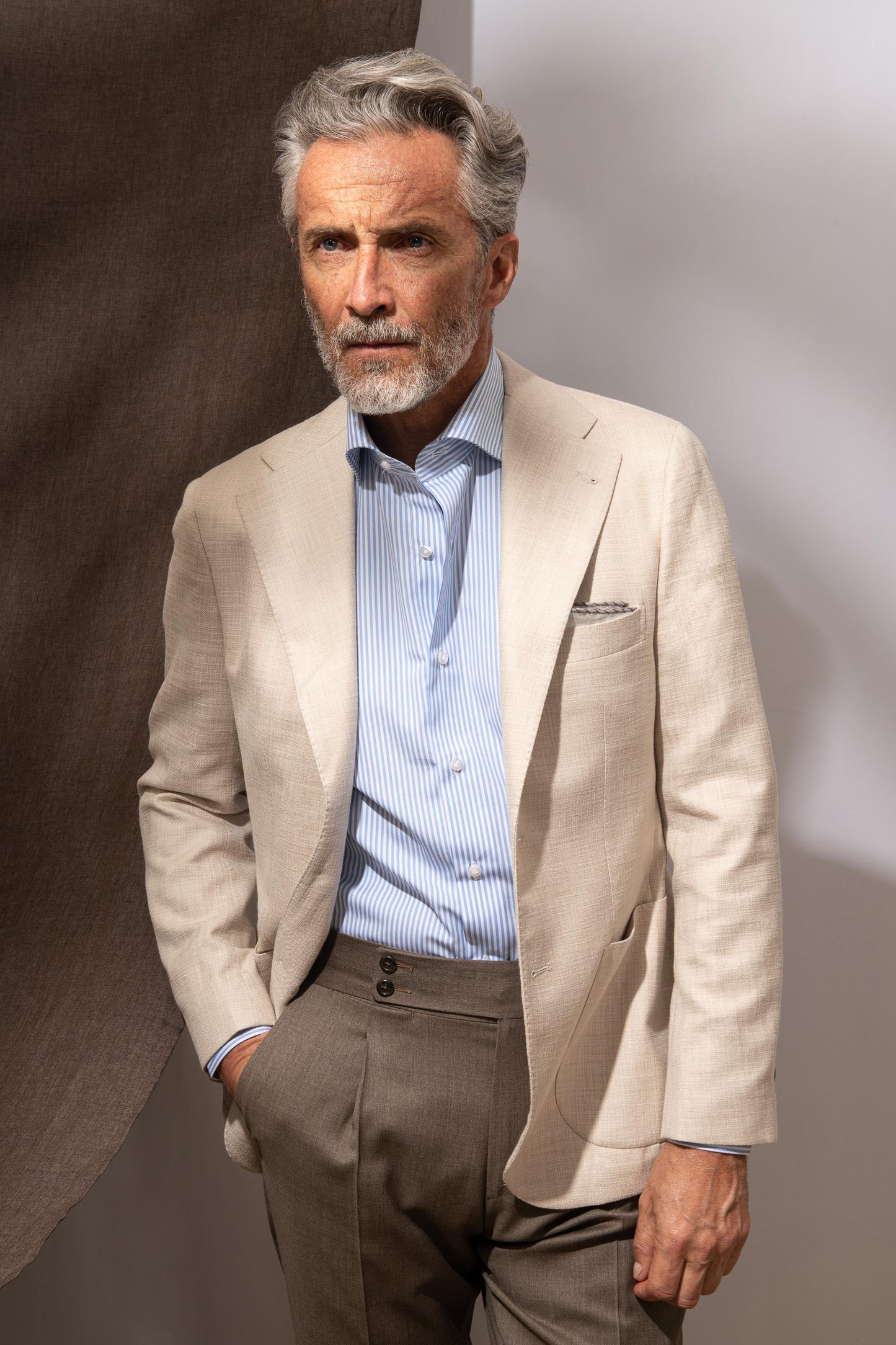 Loro Piana 面料米色夹克 - 意大利制造