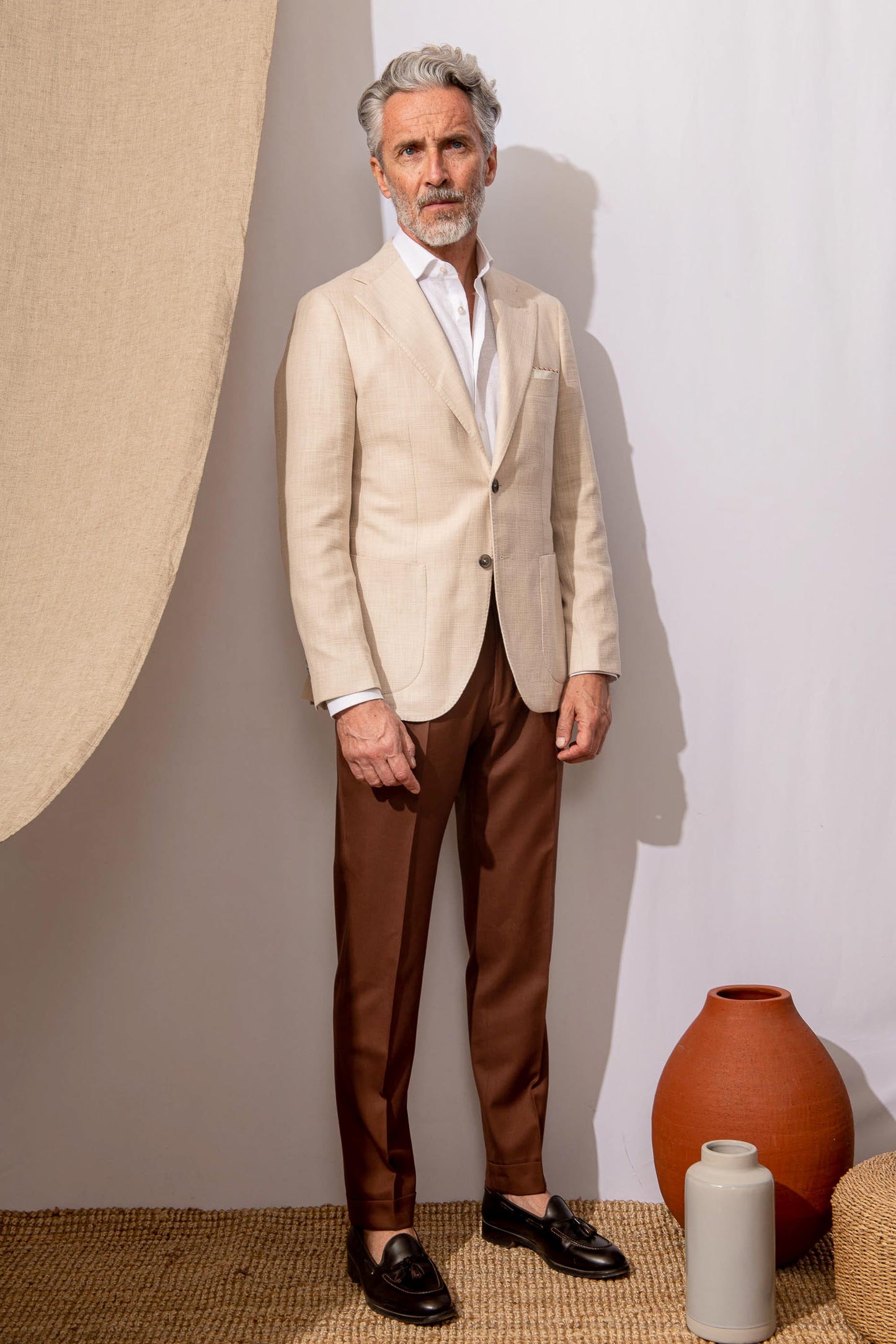 Loro Piana 面料米色夹克 - 意大利制造