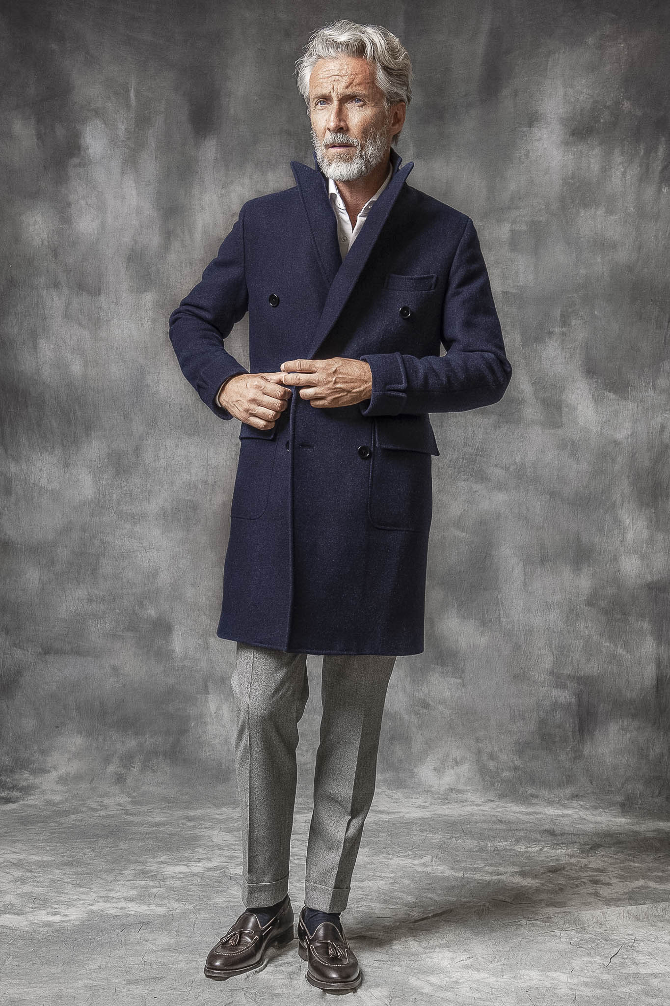 Loro Piana 羊毛蓝色 Polo 衫 – 意大利制造