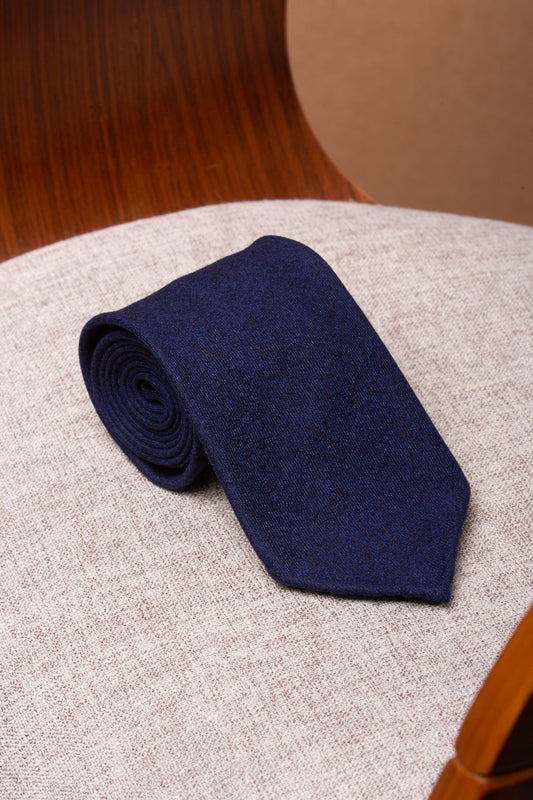 蓝色法兰绒领带 - 意大利手工制造
