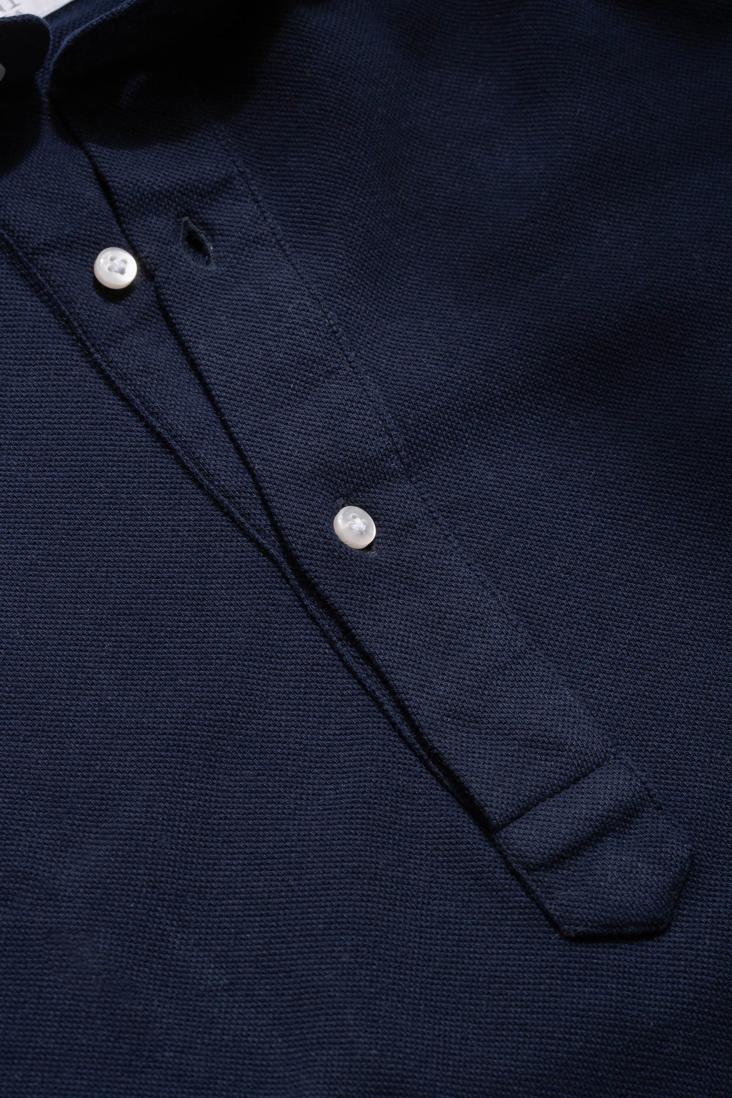 蓝色 popover polo 衫 - 意大利制造
