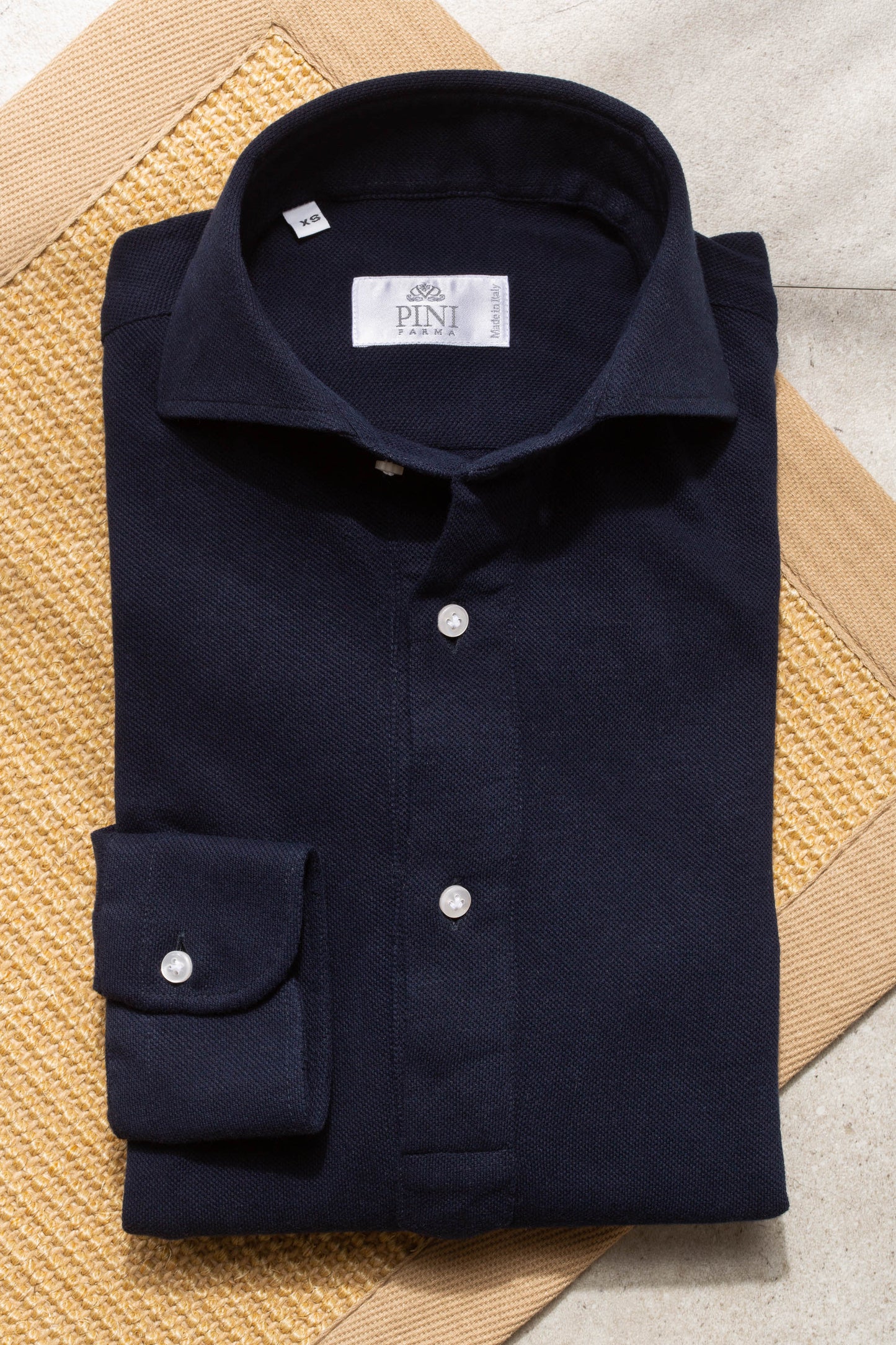 蓝色 popover polo 衫 - 意大利制造