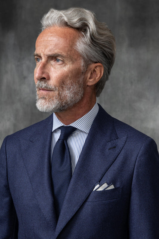 蓝色威尔士亲王格套装“Soragna Capsule Collection”-意大利制造