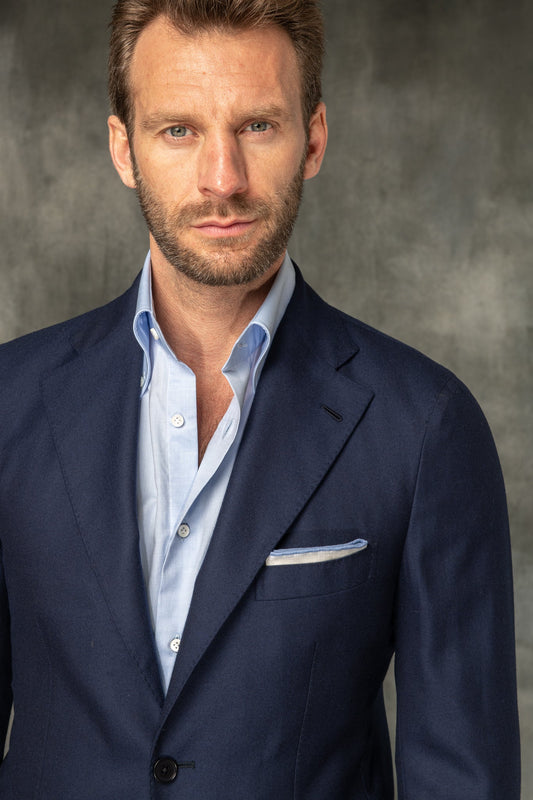 蓝色套装“Aria”羊毛 Super 150'S - 意大利制造