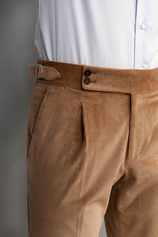 驼色灯芯绒长裤“Soragna Capsule Collection”-意大利制造