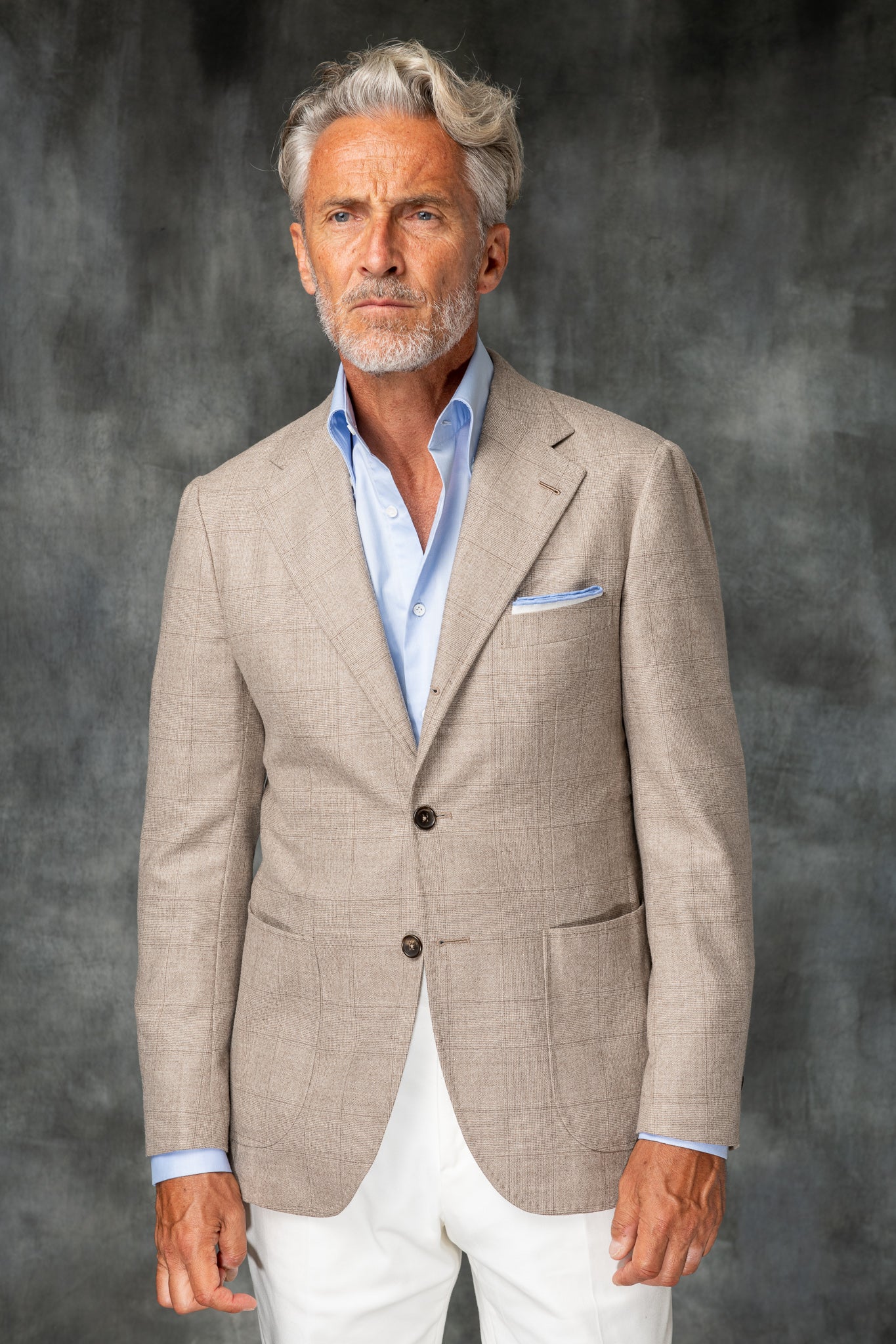 LORO PIANA Pecora Nera® 羊毛威尔士亲王夹克 - “那不勒斯系列” - 意大利制造