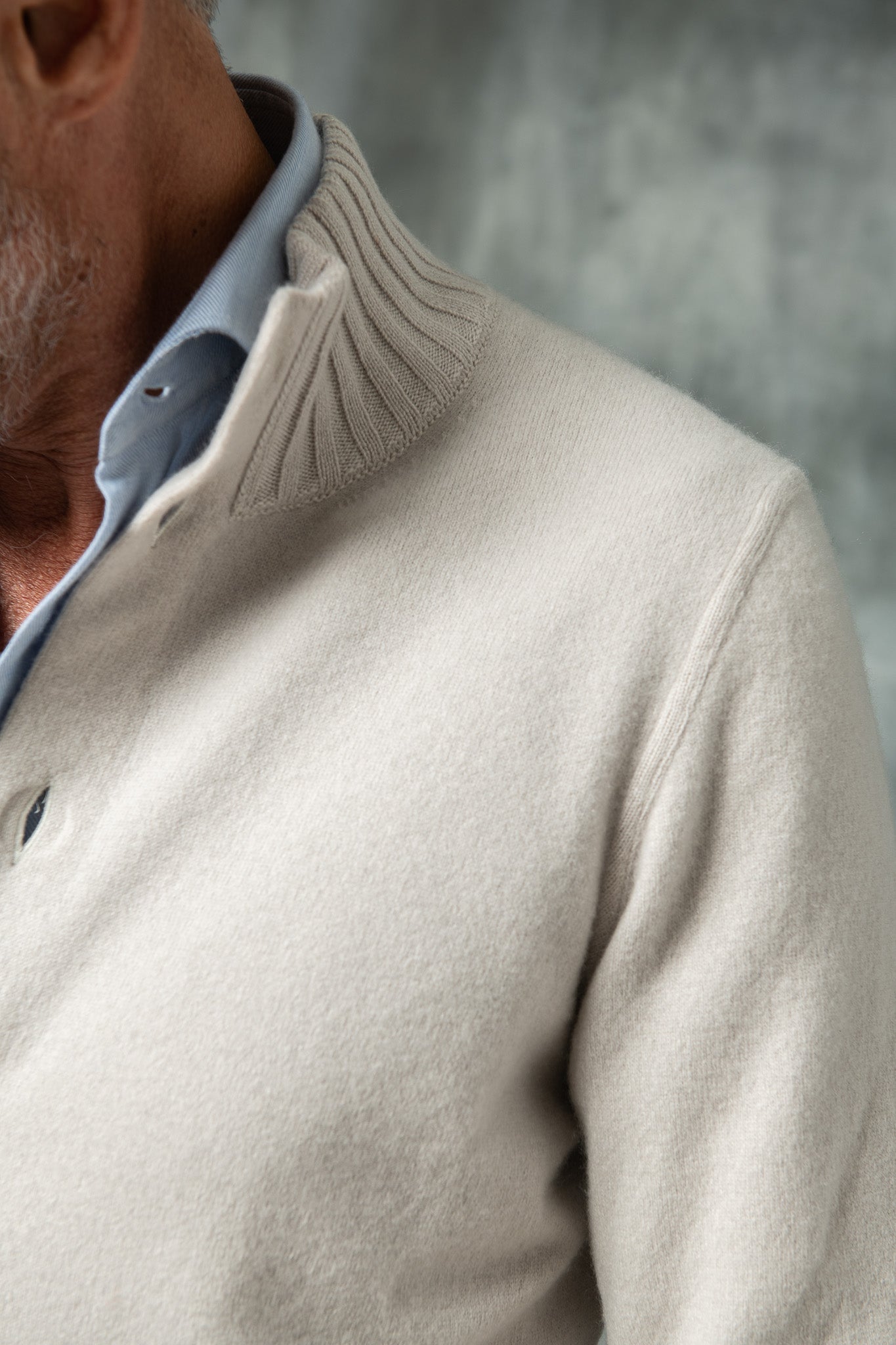 Stone 羊绒针织飞行员夹克 – 意大利制造