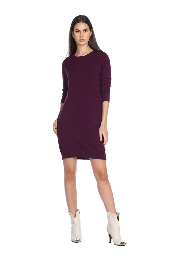 SARFIT 露背加罗缎腰带短款长袖连衣裙