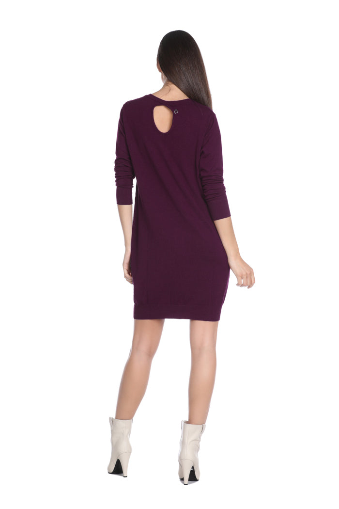 SARFIT 露背加罗缎腰带短款长袖连衣裙