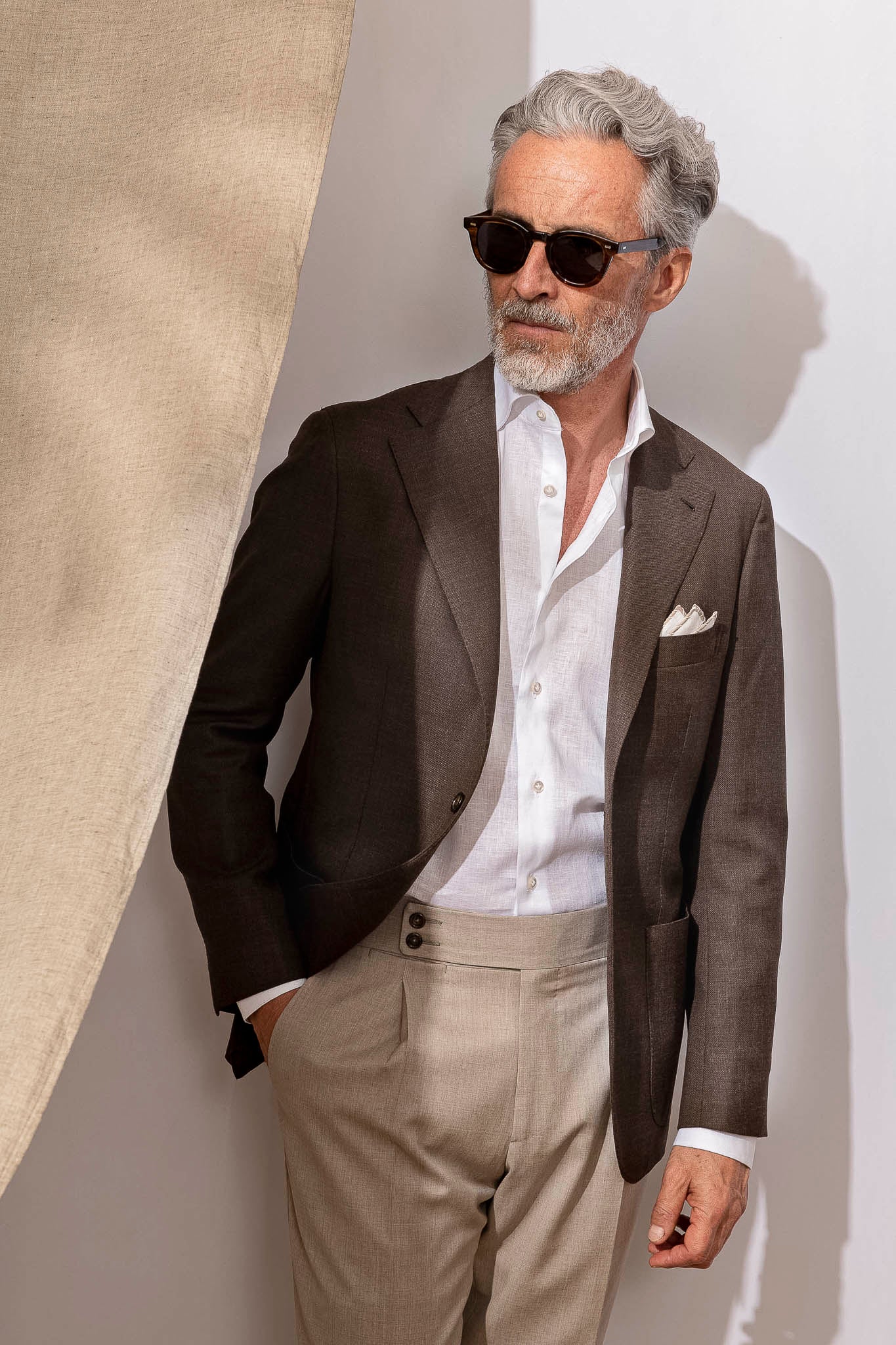 LORO PIANA Pecora Nera® 羊毛棕色夹克 - 意大利制造