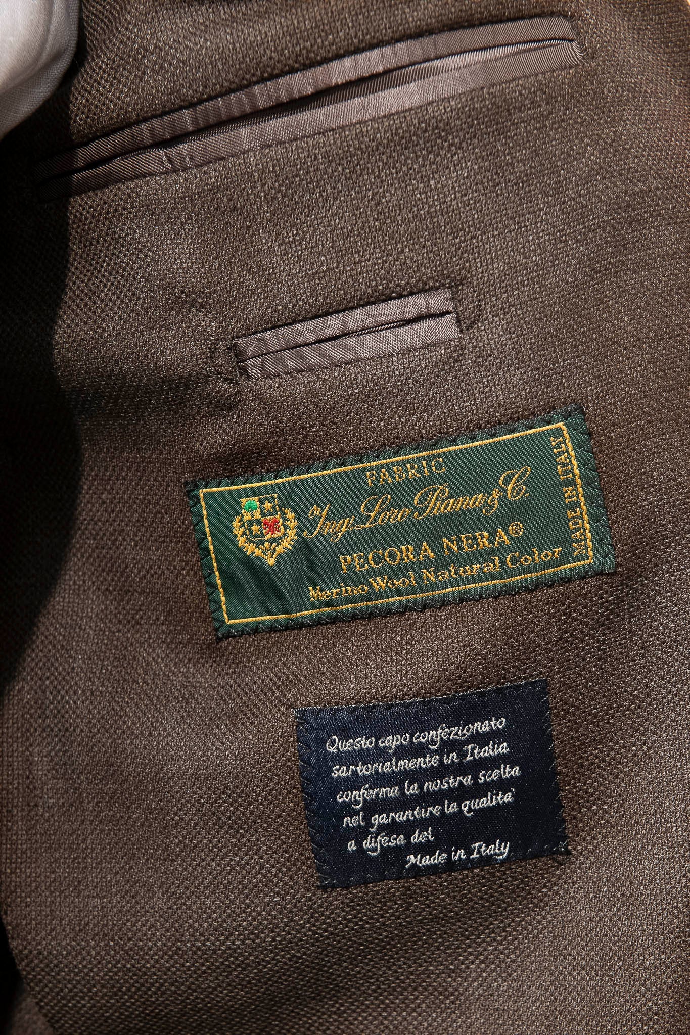 LORO PIANA Pecora Nera® 羊毛棕色夹克 - 意大利制造