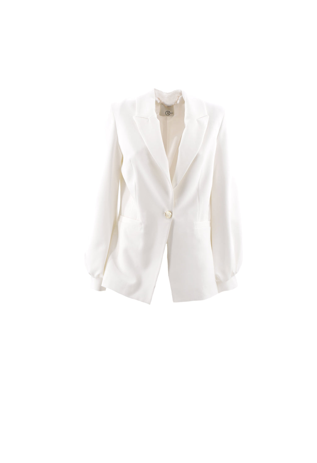 SANGAY 长款气球袖夹克，配有贴边口袋和金色纽扣