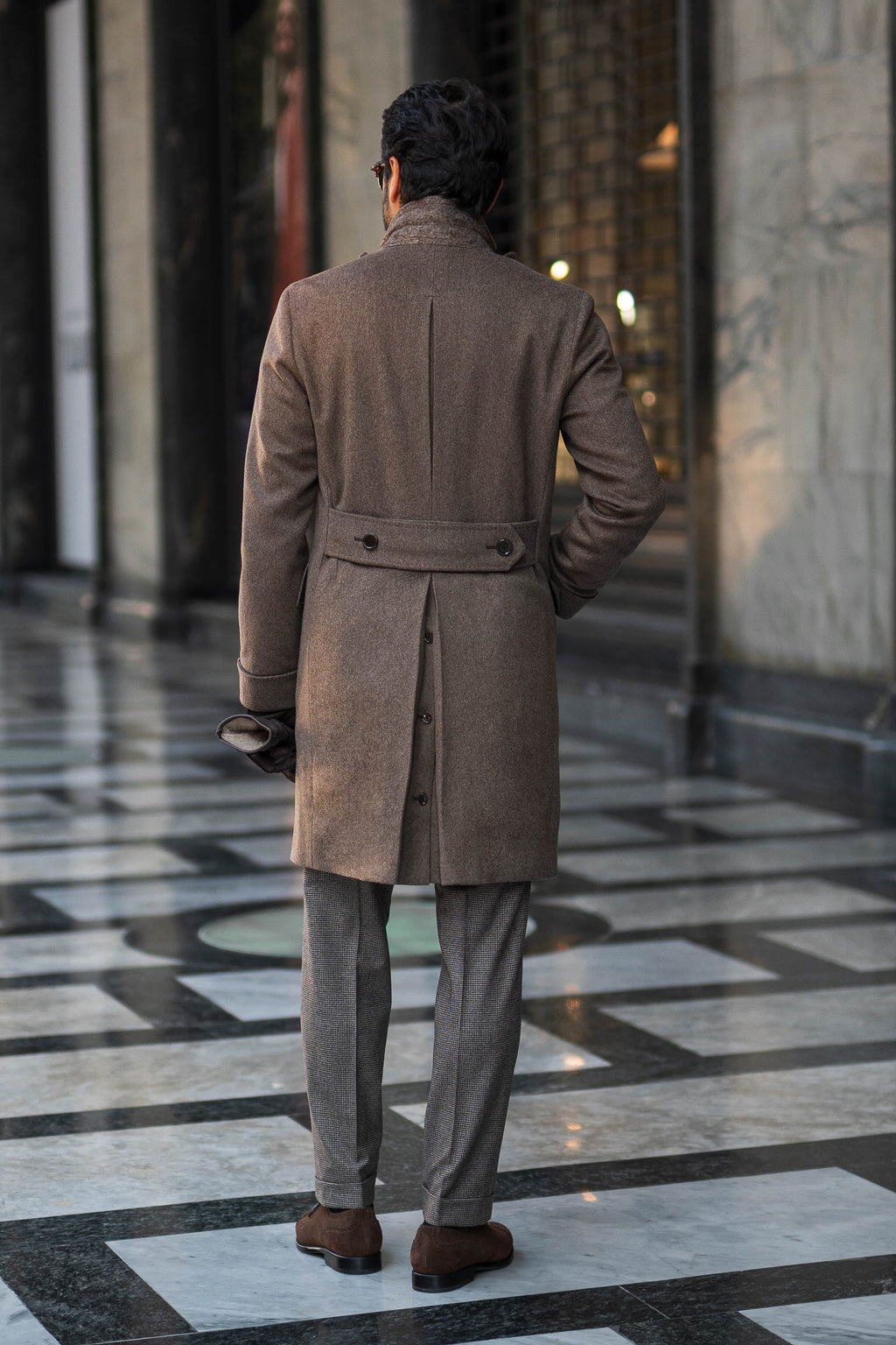 Loro Piana 羊毛灰褐色 Polo 衫——意大利制造