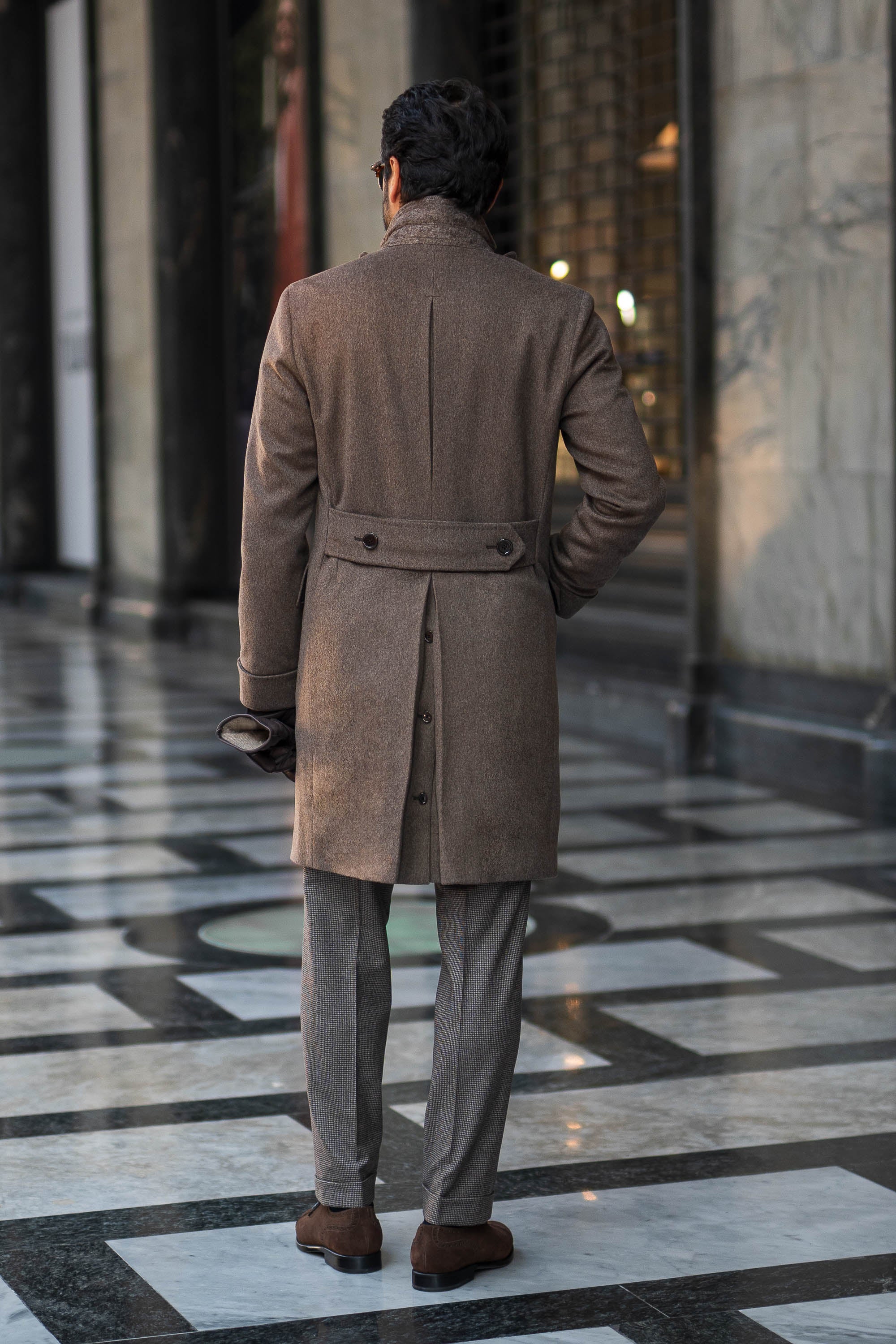 Loro Piana 羊毛灰褐色 Polo 衫——意大利制造