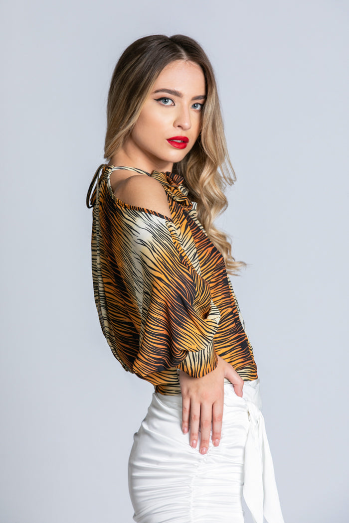 RAINIER 美式领口荷叶边短袖衬衫