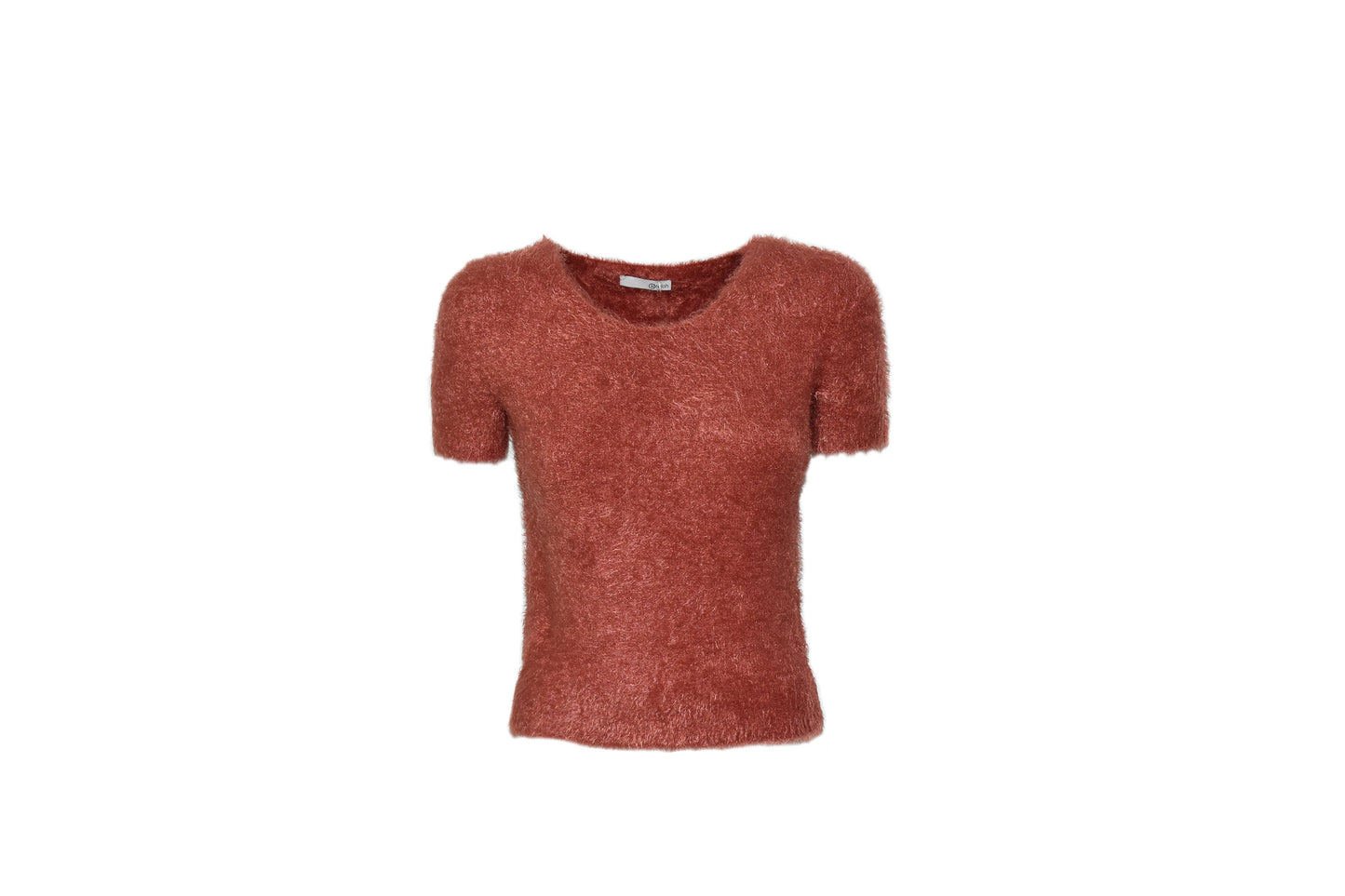 YATES 圆领短袖毛皮效果毛衣