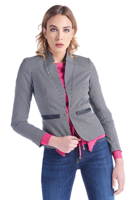 Vichy 西装外套和腰部饰有人造皮革边缘 LISARF